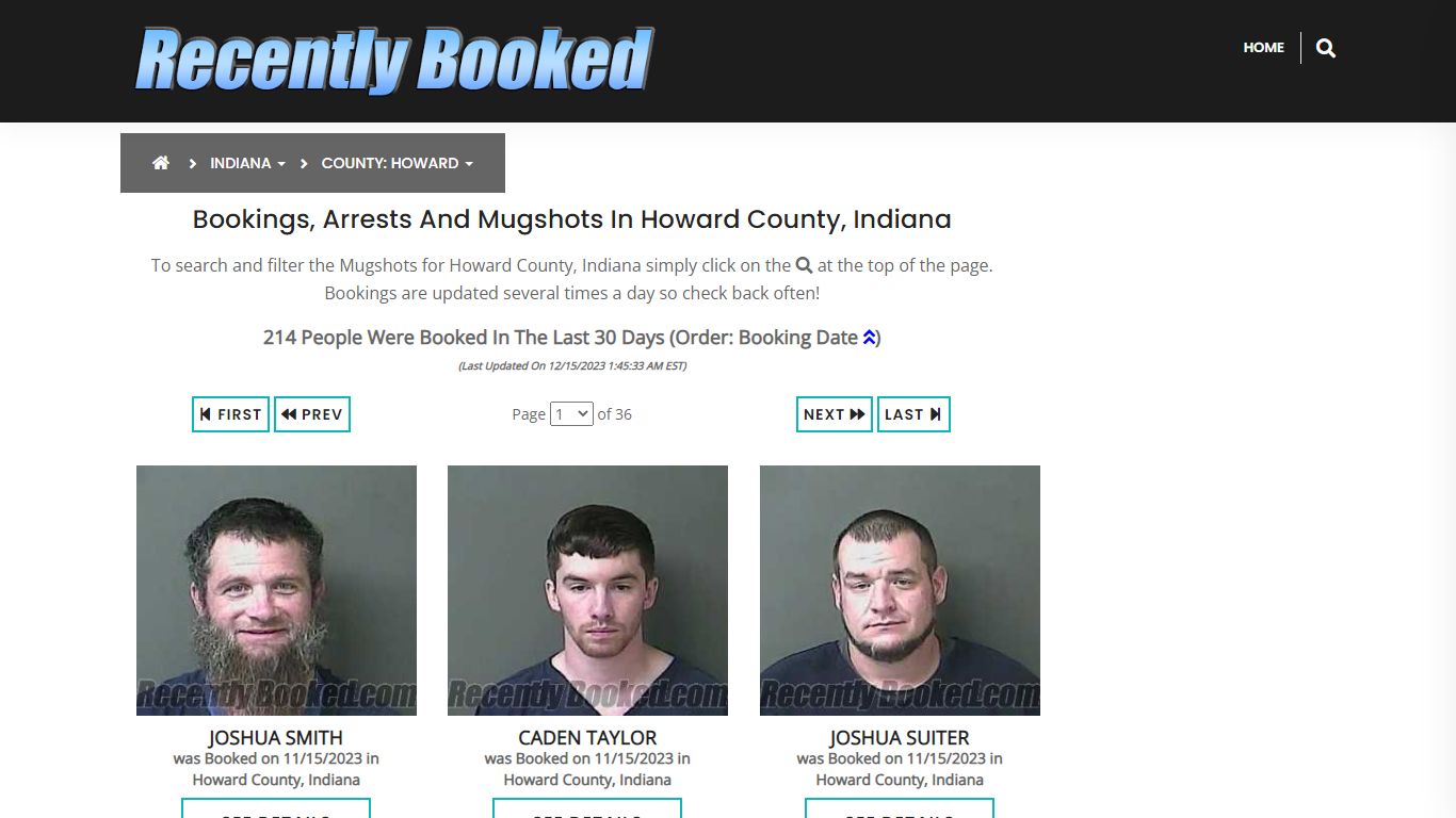 Recent bookings, Arrests, Mugshots in Howard County, Indiana